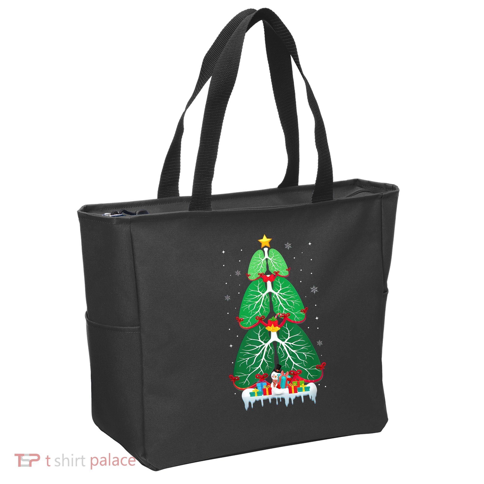 Lung Christmas Tree Respiratory Therapy Xmas Therapist Shirt Tote Bag