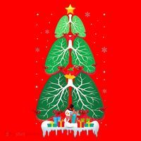 Lung Christmas Tree Respiratory Therapy Xmas Therapist Shirt Santa Hat thumb 1