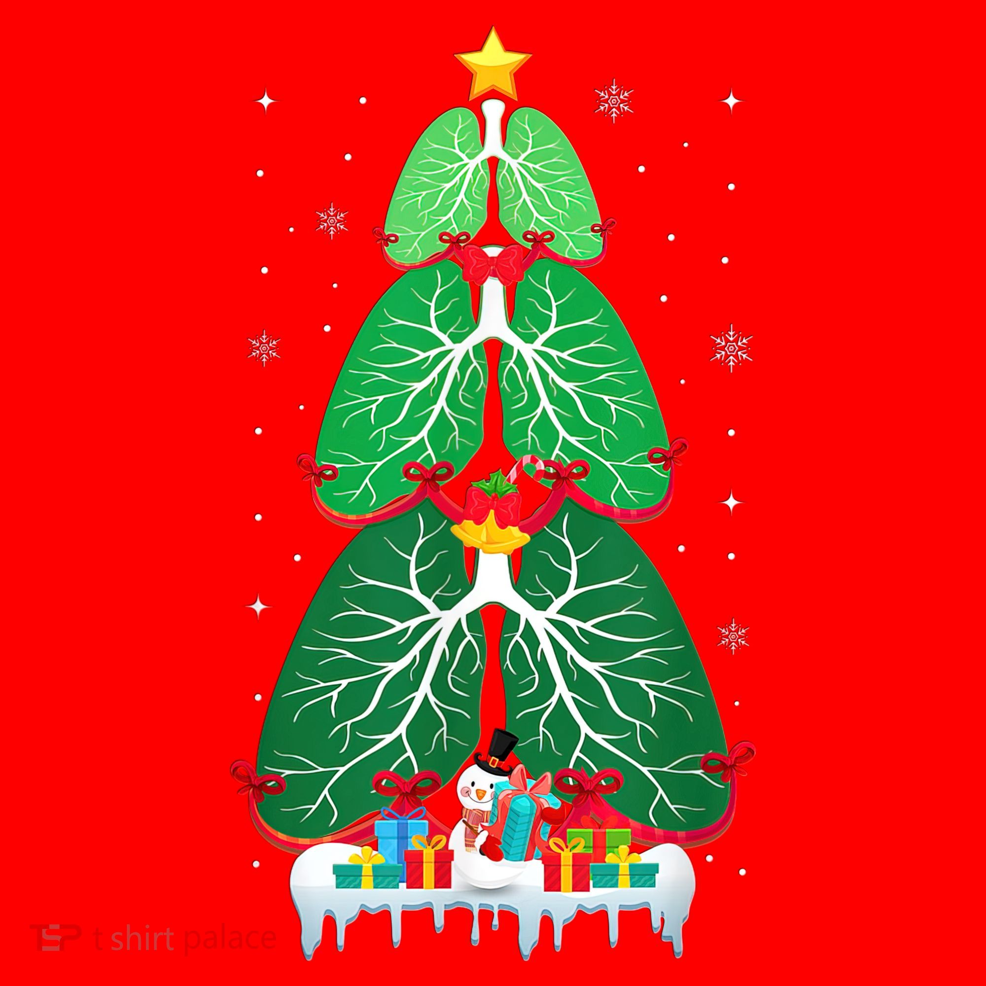 Lung Christmas Tree Respiratory Therapy Xmas Therapist Shirt Santa Hat