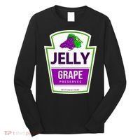 Lazy Costume Tees Grape Jelly Jar For Halloween Long Sleeve Shirt thumb 0