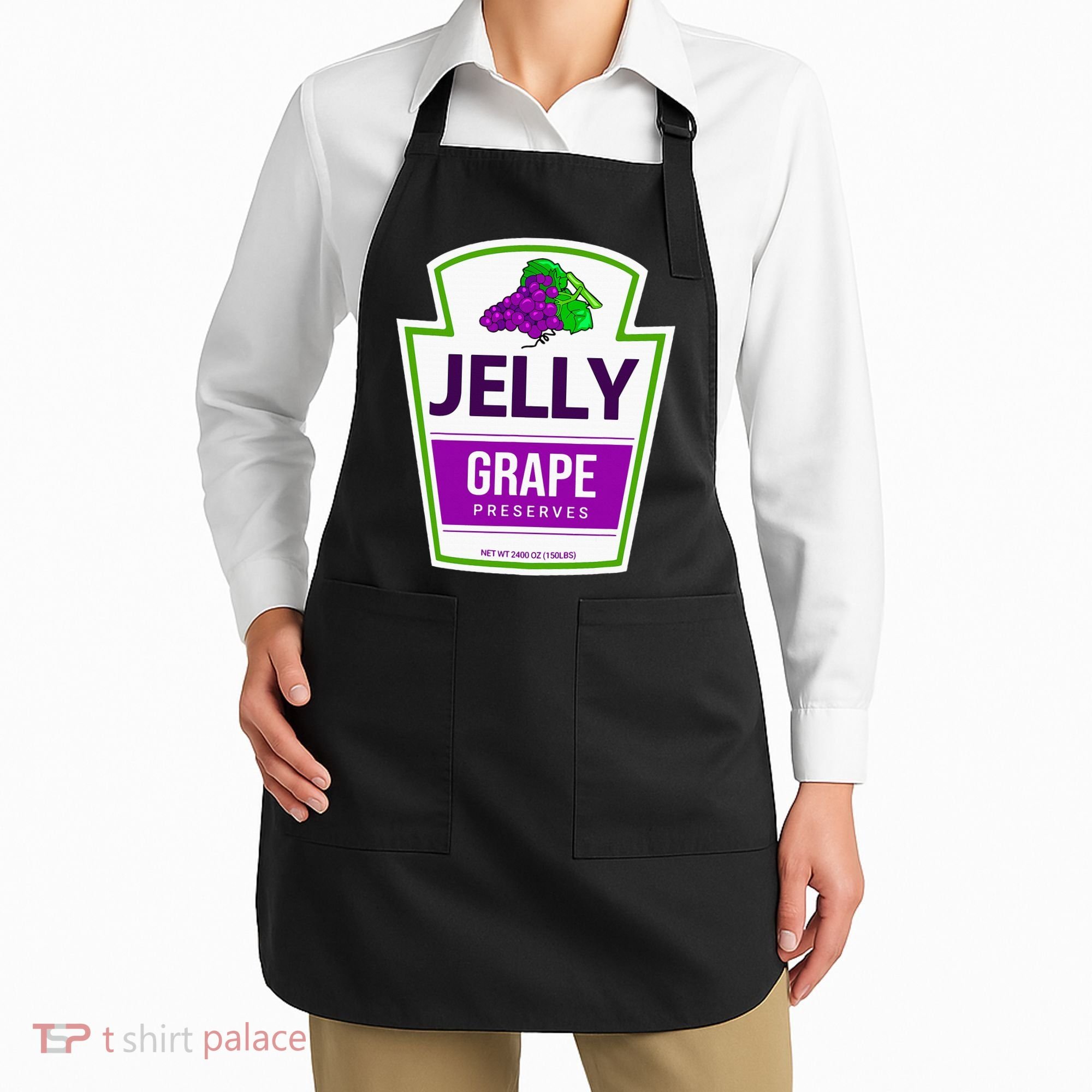 Lazy Costume Tees Grape Jelly Jar For Halloween Apron
