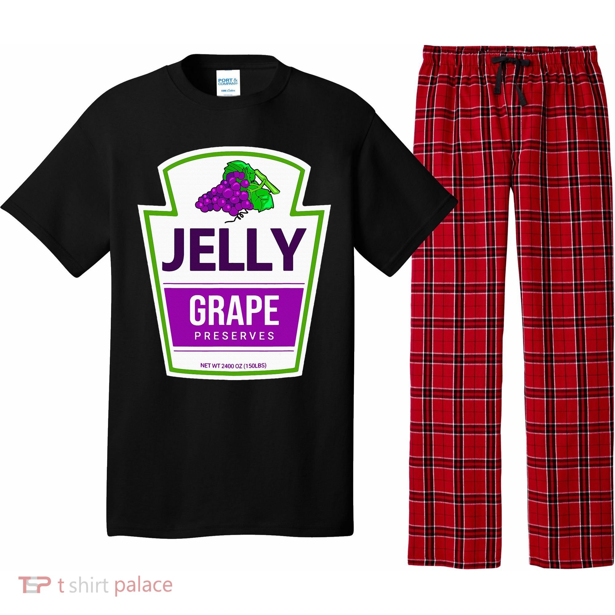 Lazy Costume Tees Grape Jelly Jar For Halloween Pajama Set