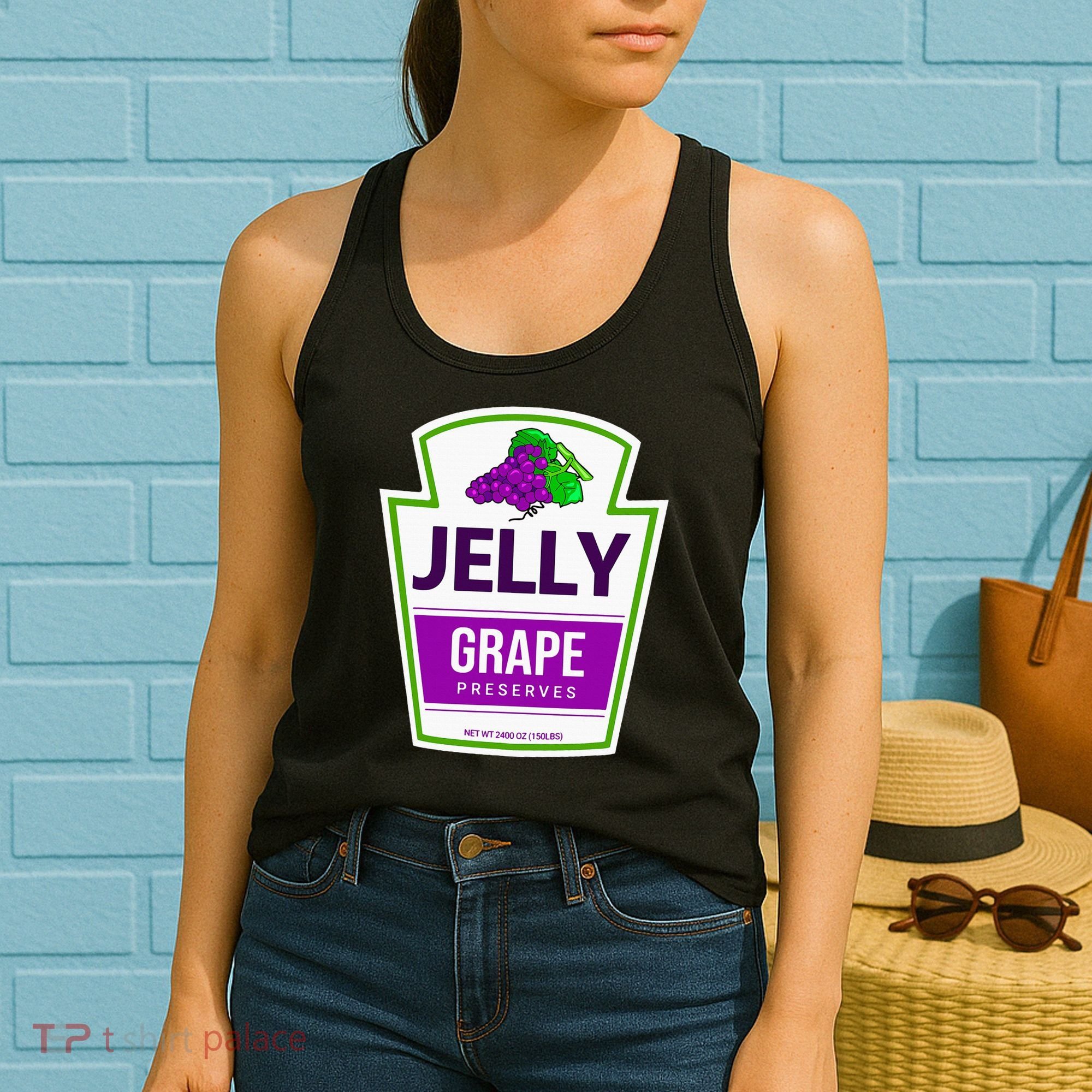 Lazy Costume Tees Grape Jelly Jar For Halloween Women's Tank Top