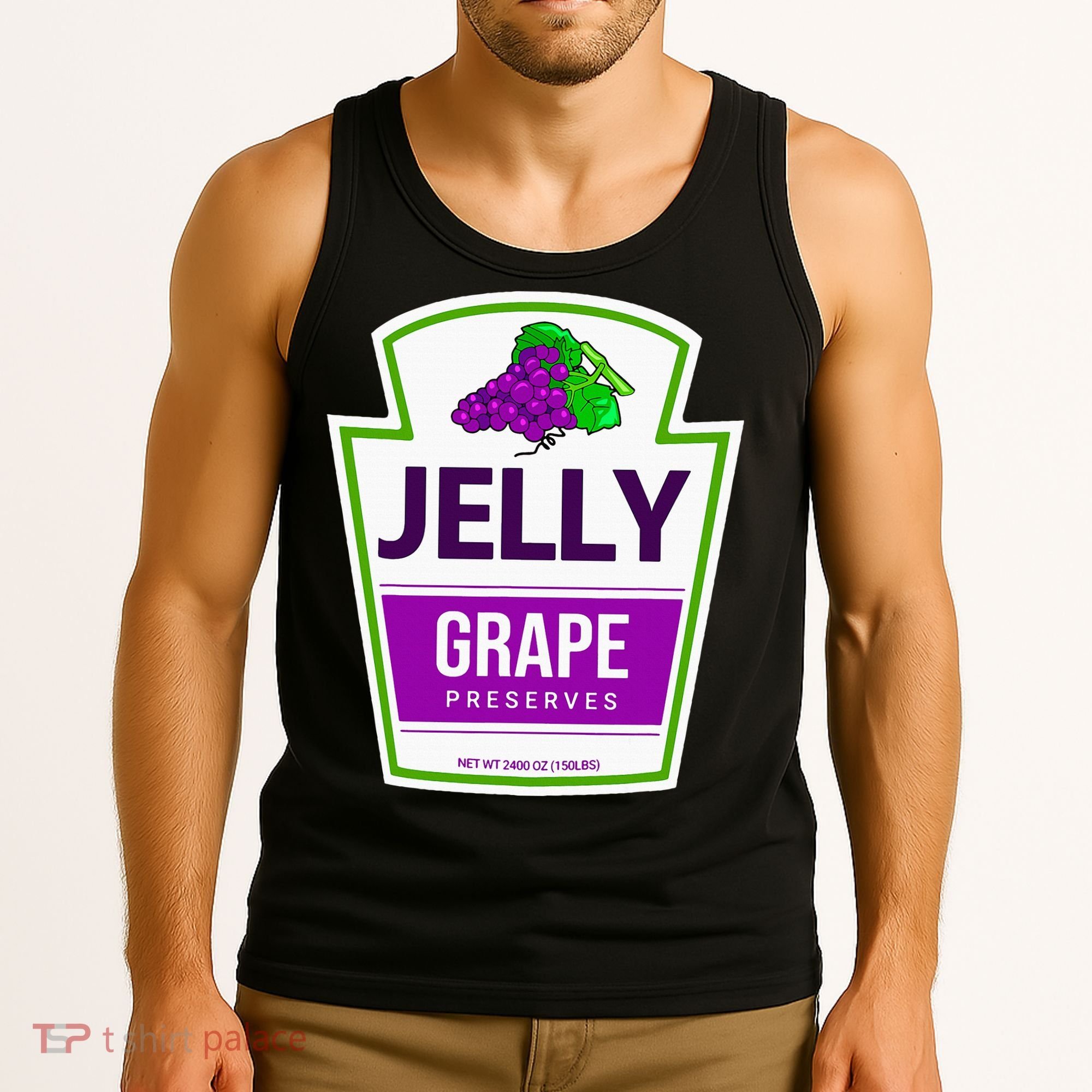 Lazy Costume Tees Grape Jelly Jar For Halloween Tank Top