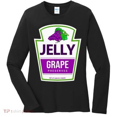 Lazy Costume Tees Grape Jelly Jar For Halloween Women's Long Sleeve Shirt