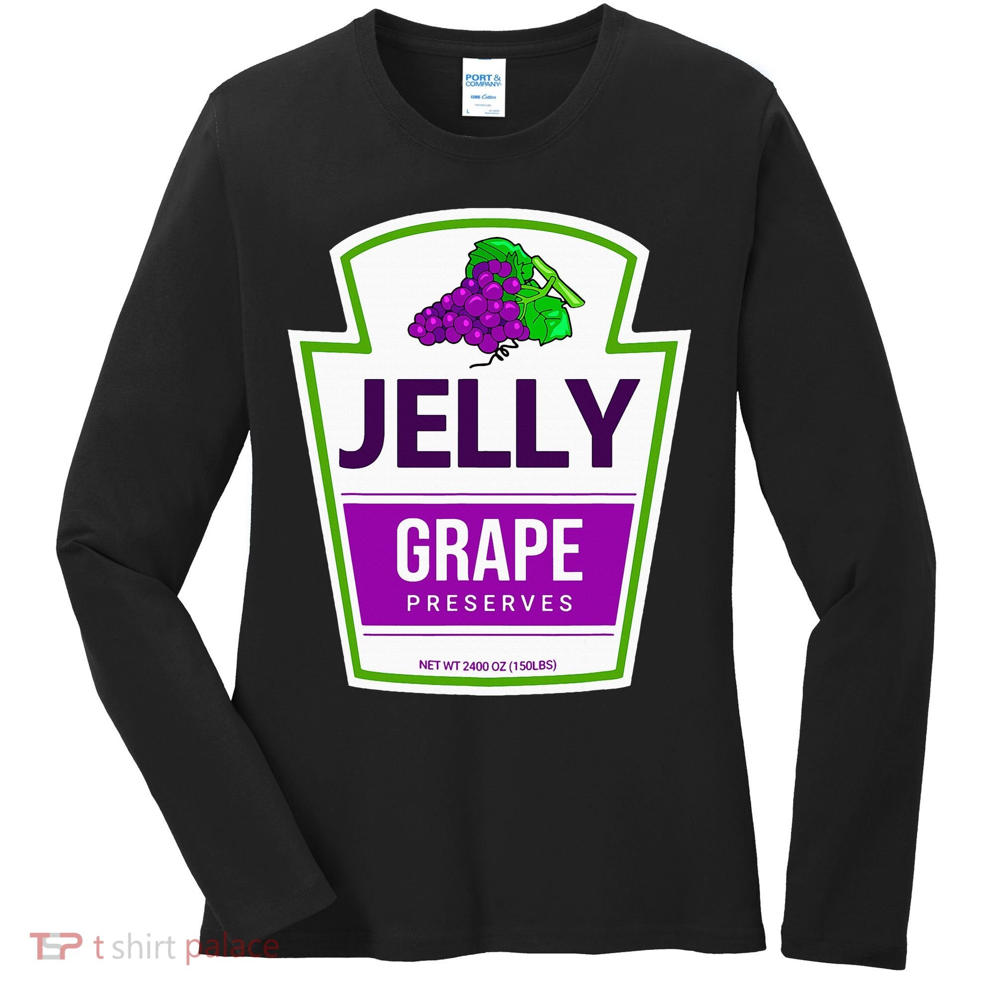 Lazy Costume Tees Grape Jelly Jar For Halloween Women's Long Sleeve Shirt