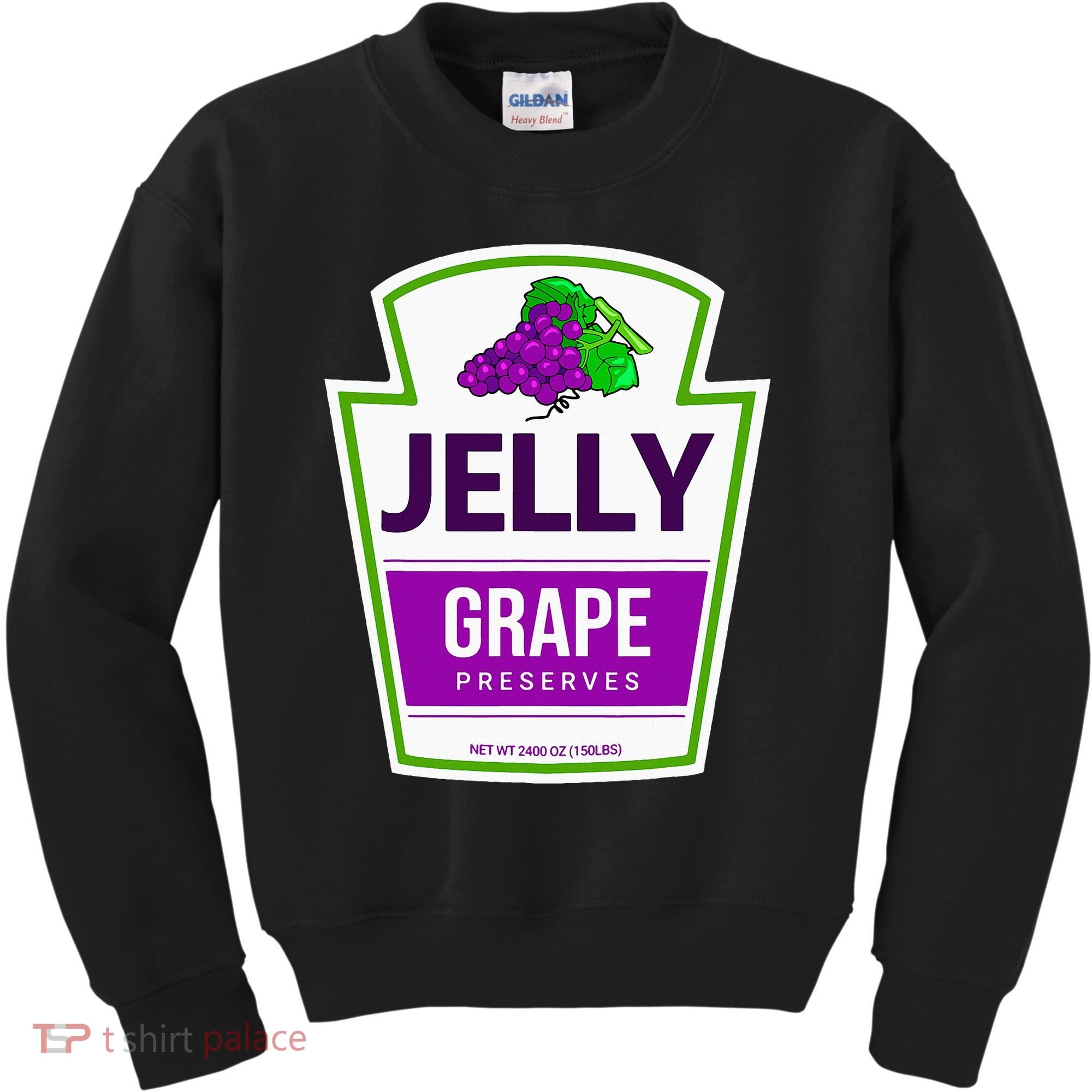 Lazy Costume Tees Grape Jelly Jar For Halloween Kids Sweatshirt