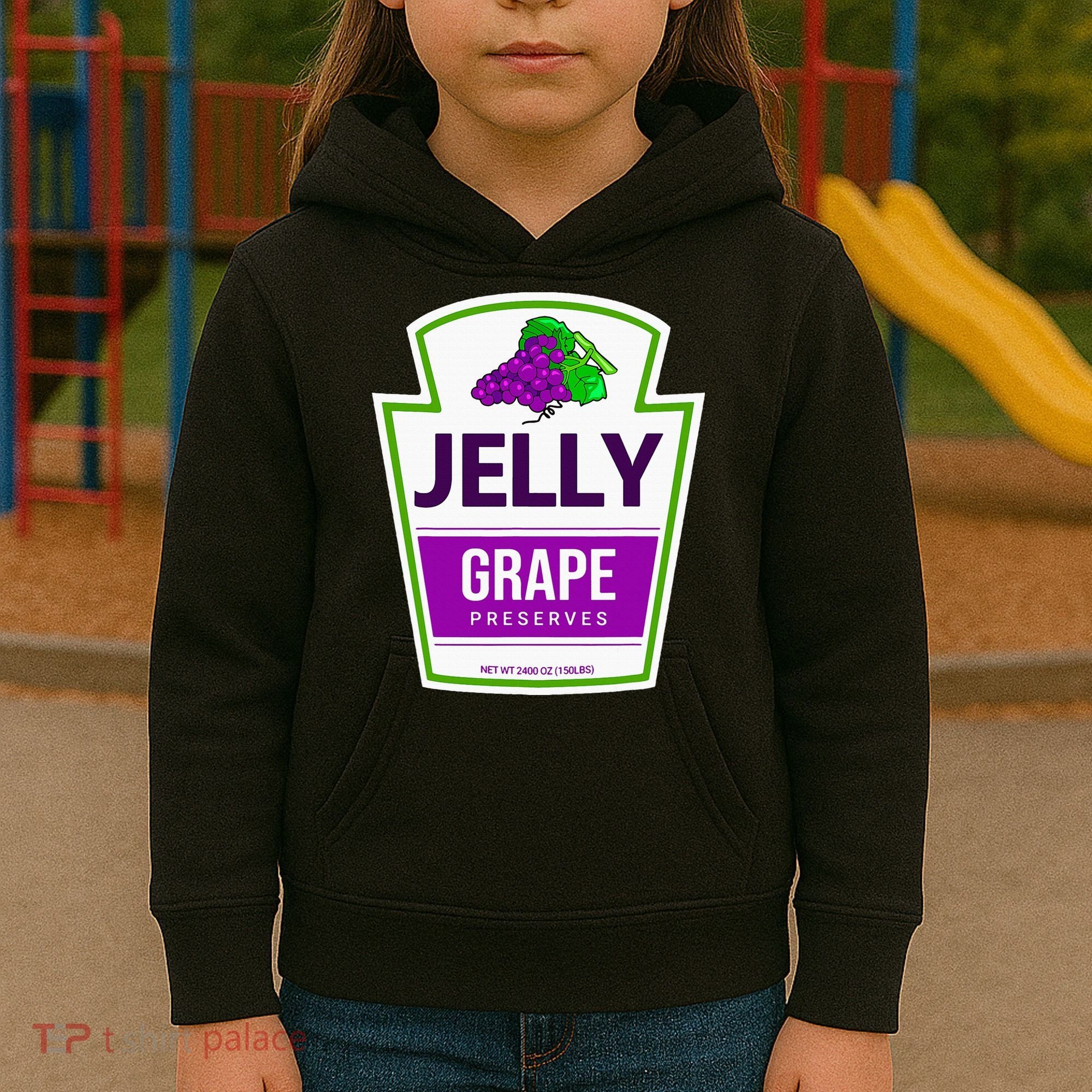 Lazy Costume Tees Grape Jelly Jar For Halloween Kids Hoodie