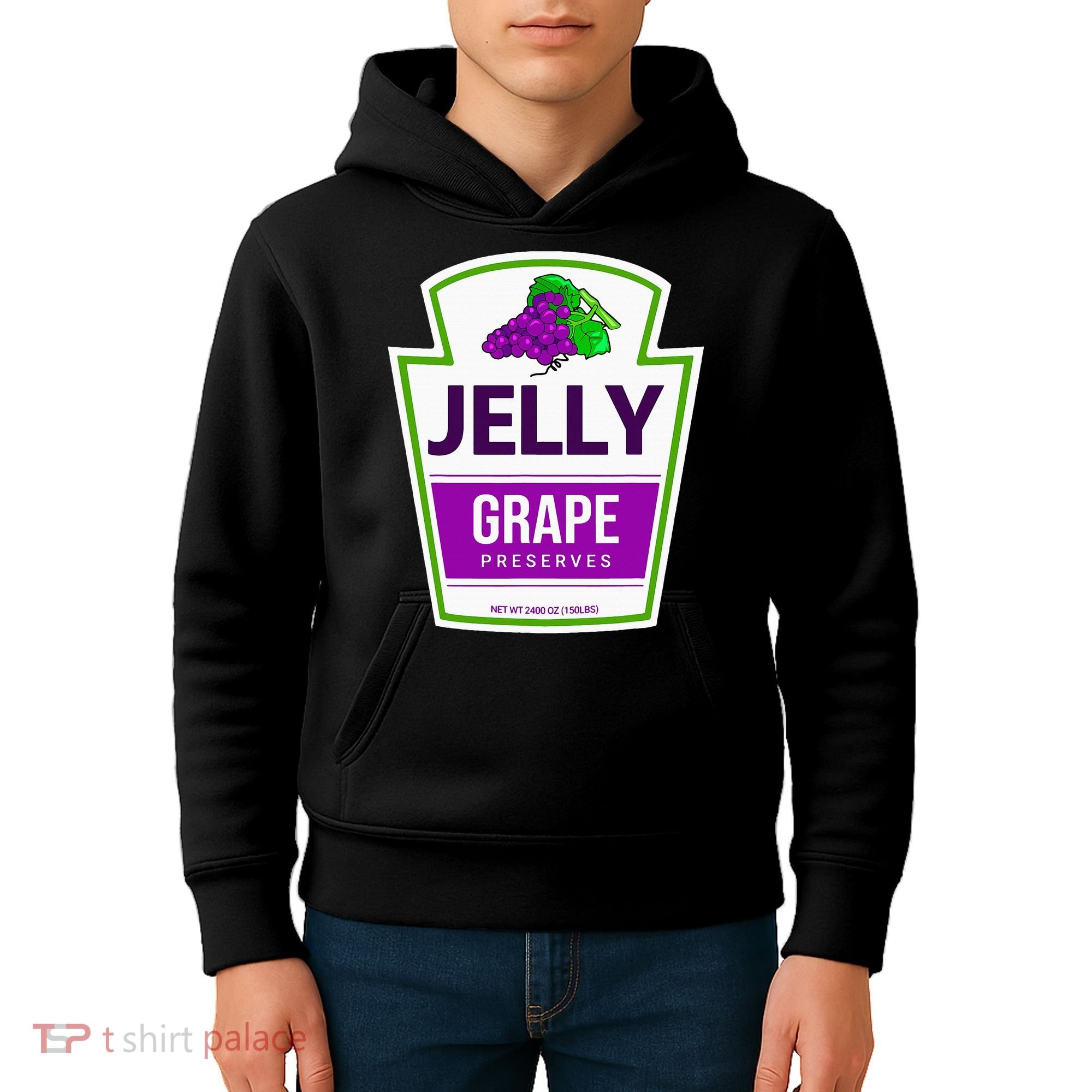 Lazy Costume Tees Grape Jelly Jar For Halloween Kids Hoodie