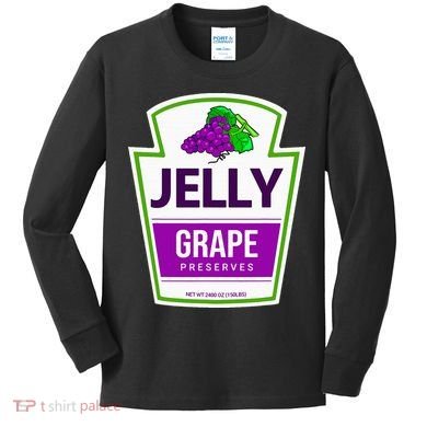Lazy Costume Tees Grape Jelly Jar For Halloween Kids Long Sleeve Shirt