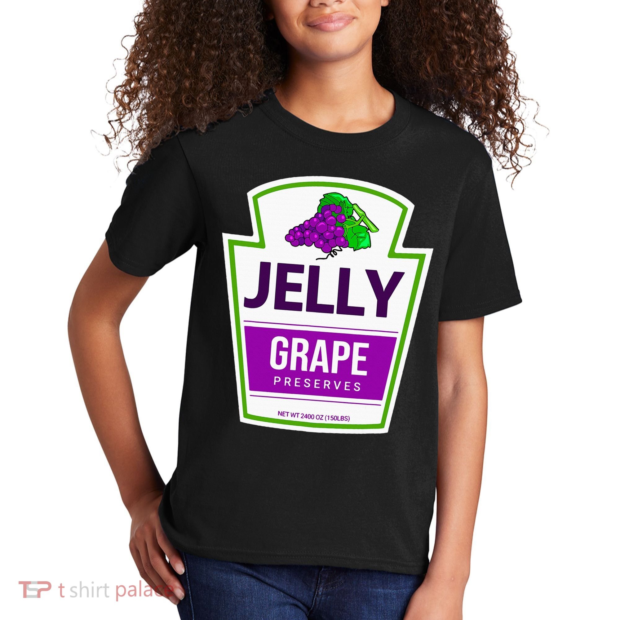 Lazy Costume Tees Grape Jelly Jar For Halloween Kids T-Shirt
