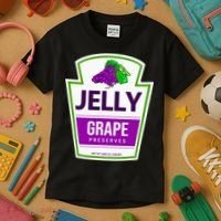 Lazy Costume Tees Grape Jelly Jar For Halloween Kids T-Shirt thumb 3