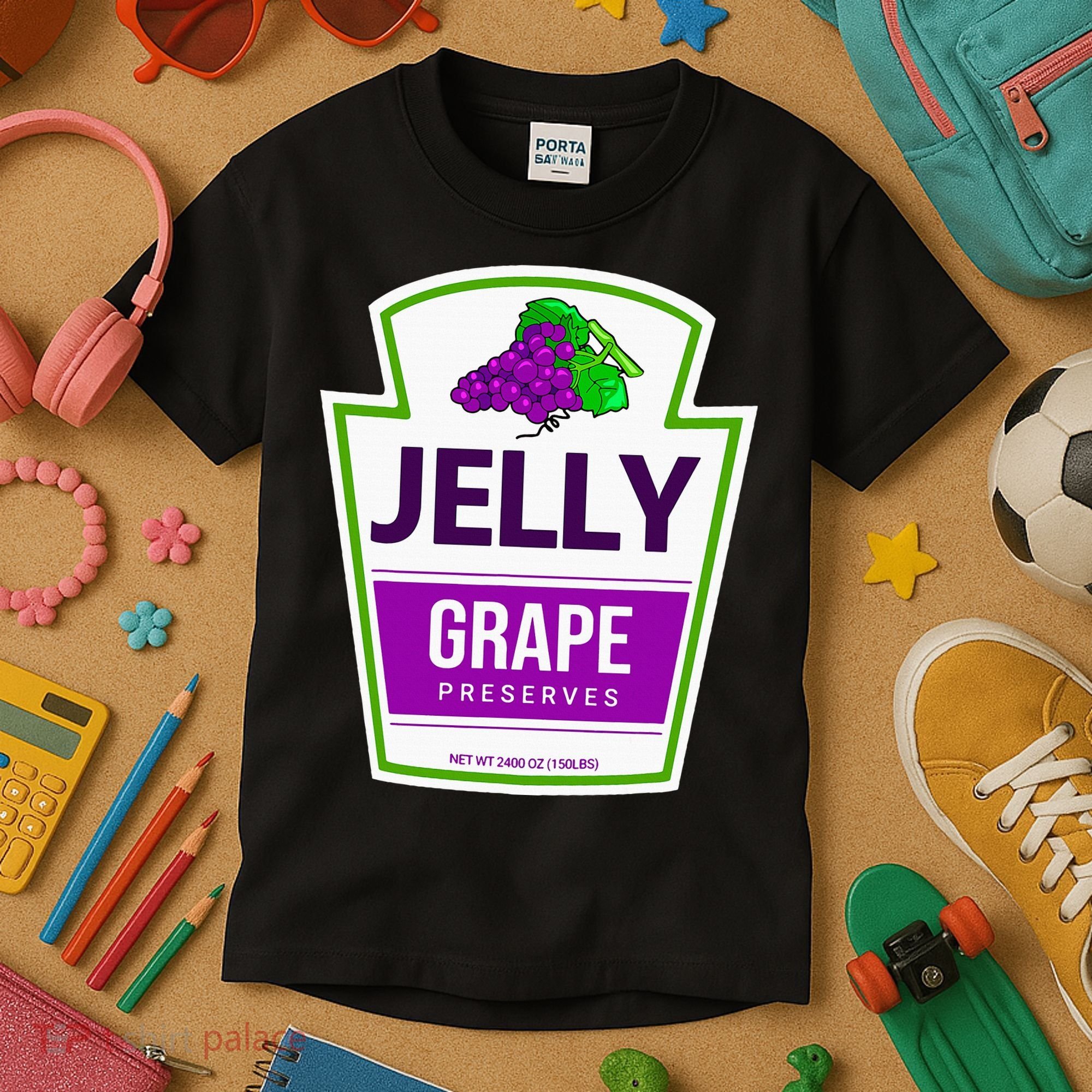 Lazy Costume Tees Grape Jelly Jar For Halloween Kids T-Shirt