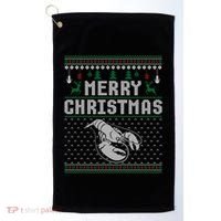 Lobster Christmas Ugly Funny Xmas Gift Golf Towel thumb 0
