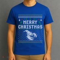 Lobster Christmas Ugly Funny Xmas Gift T-Shirt thumb 3