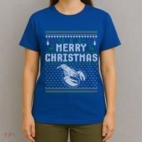 Lobster Christmas Ugly Funny Xmas Gift T-Shirt thumb 4