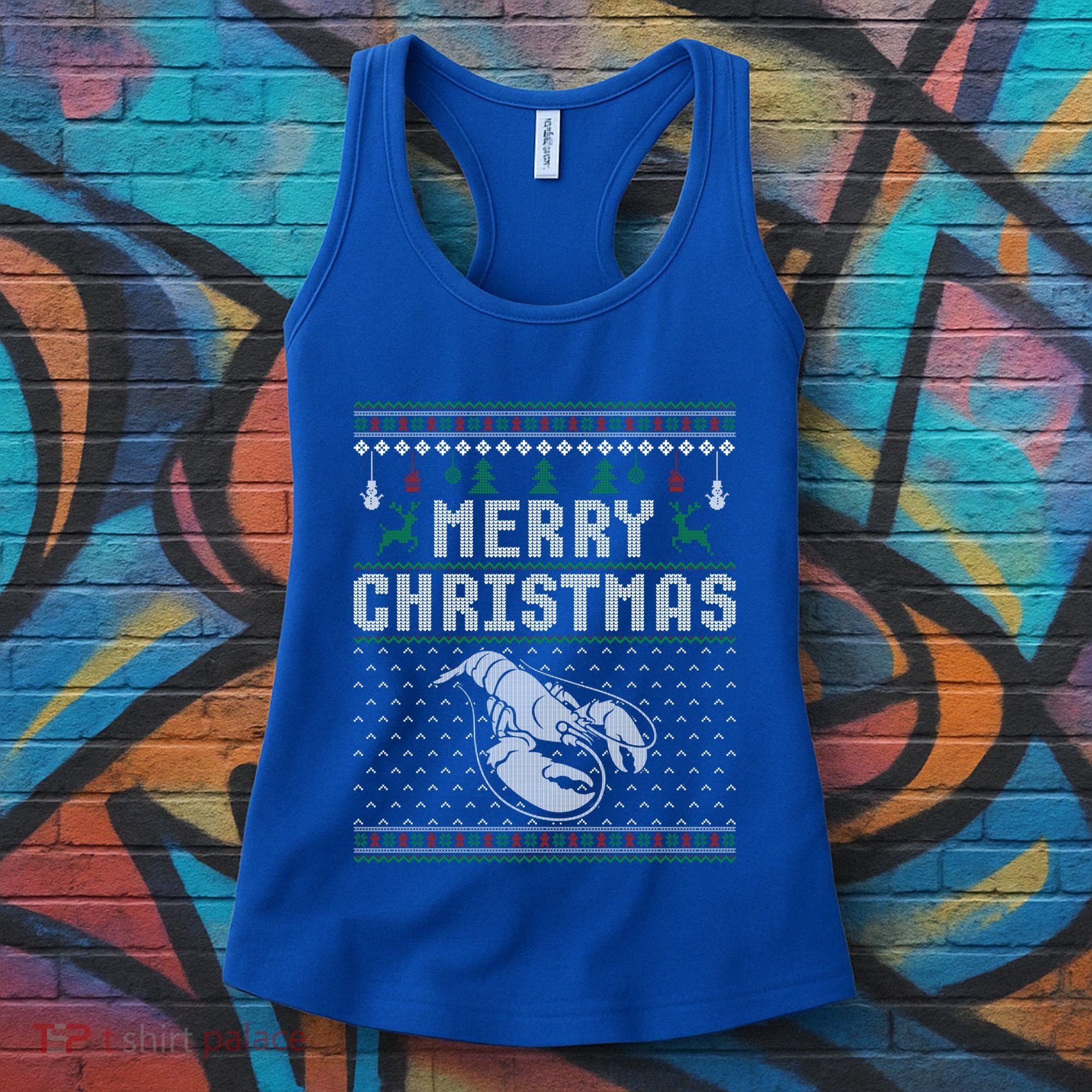 Lobster Christmas Ugly Funny Xmas Gift Women's Tank Top