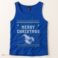Lobster Christmas Ugly Funny Xmas Gift Tank Top thumb 2