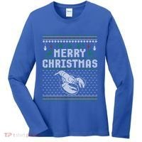 Lobster Christmas Ugly Funny Xmas Gift Women's Long Sleeve Shirt thumb 0