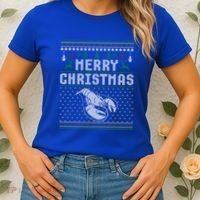 Lobster Christmas Ugly Funny Xmas Gift Women's T-Shirt thumb 2