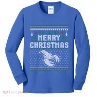 Lobster Christmas Ugly Funny Xmas Gift Kids Long Sleeve Shirt thumb 0