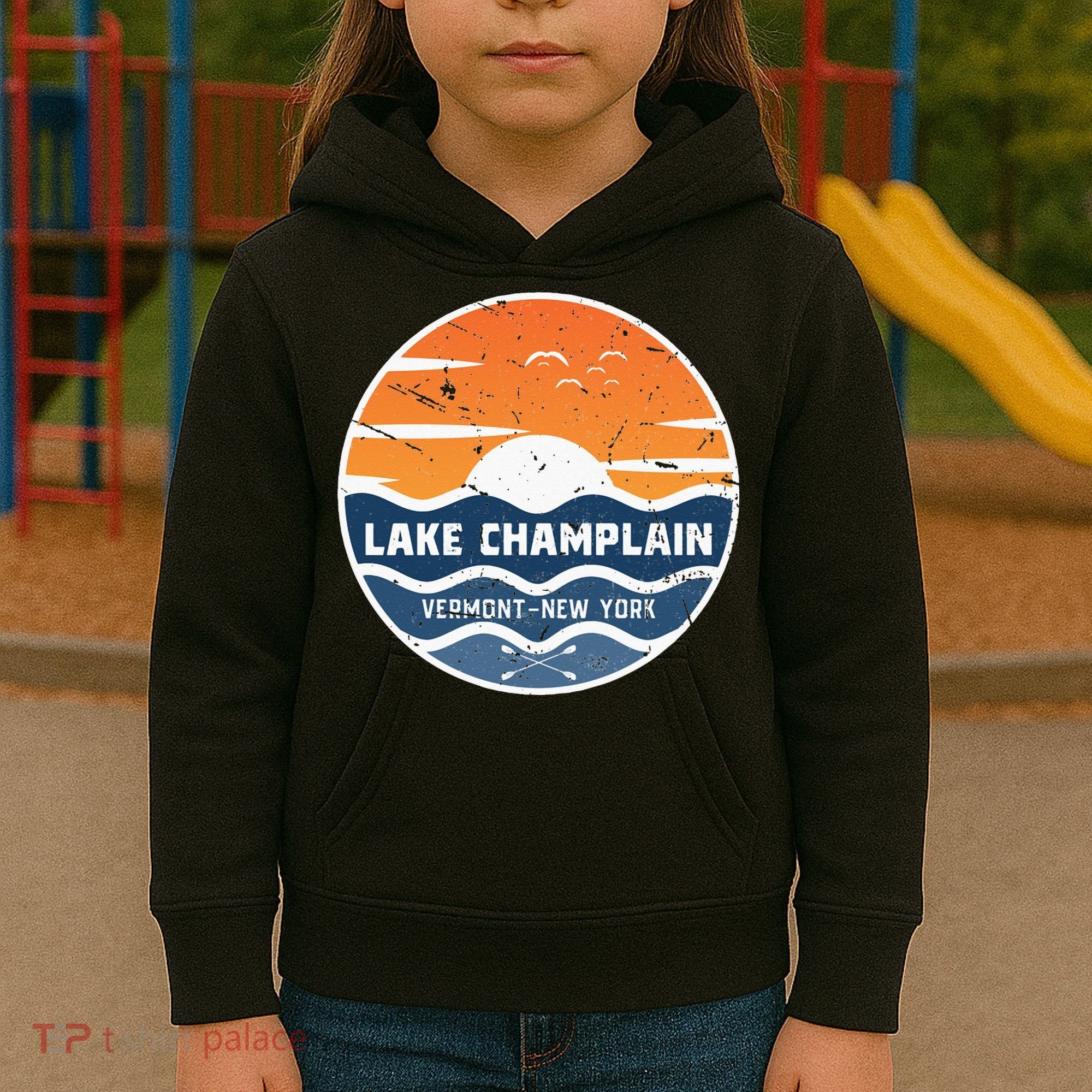 Lake Champlain Vermont New York Lake Champlain Kids Hoodie