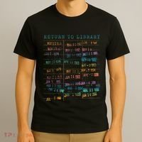 Library Card Vintage Book Due Date Bookish Rainbow T-Shirt thumb 3