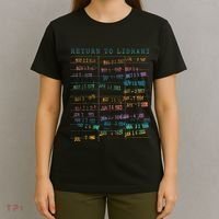 Library Card Vintage Book Due Date Bookish Rainbow T-Shirt thumb 4