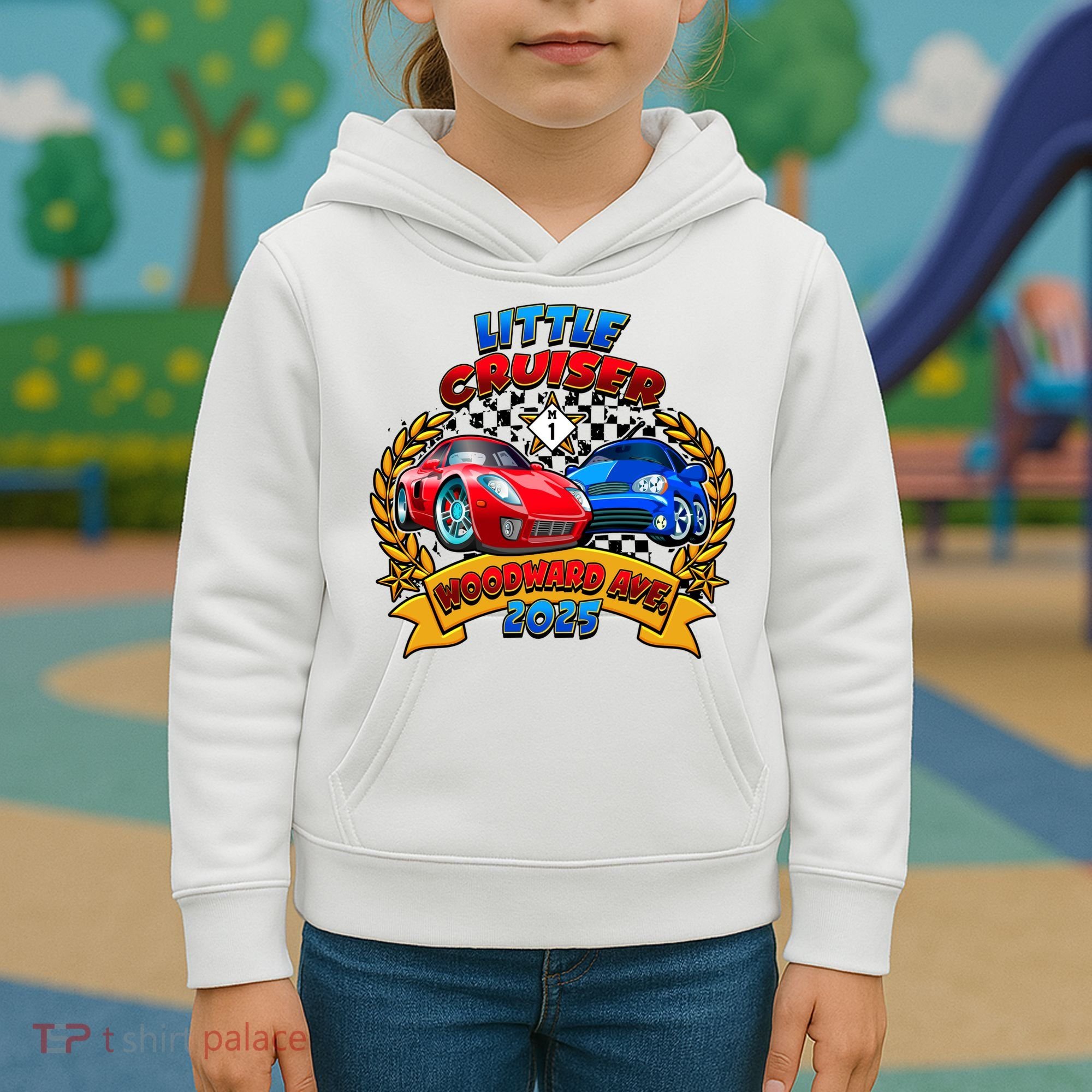Little Cruiser Woodward Avenue 2025 Kids Hoodie