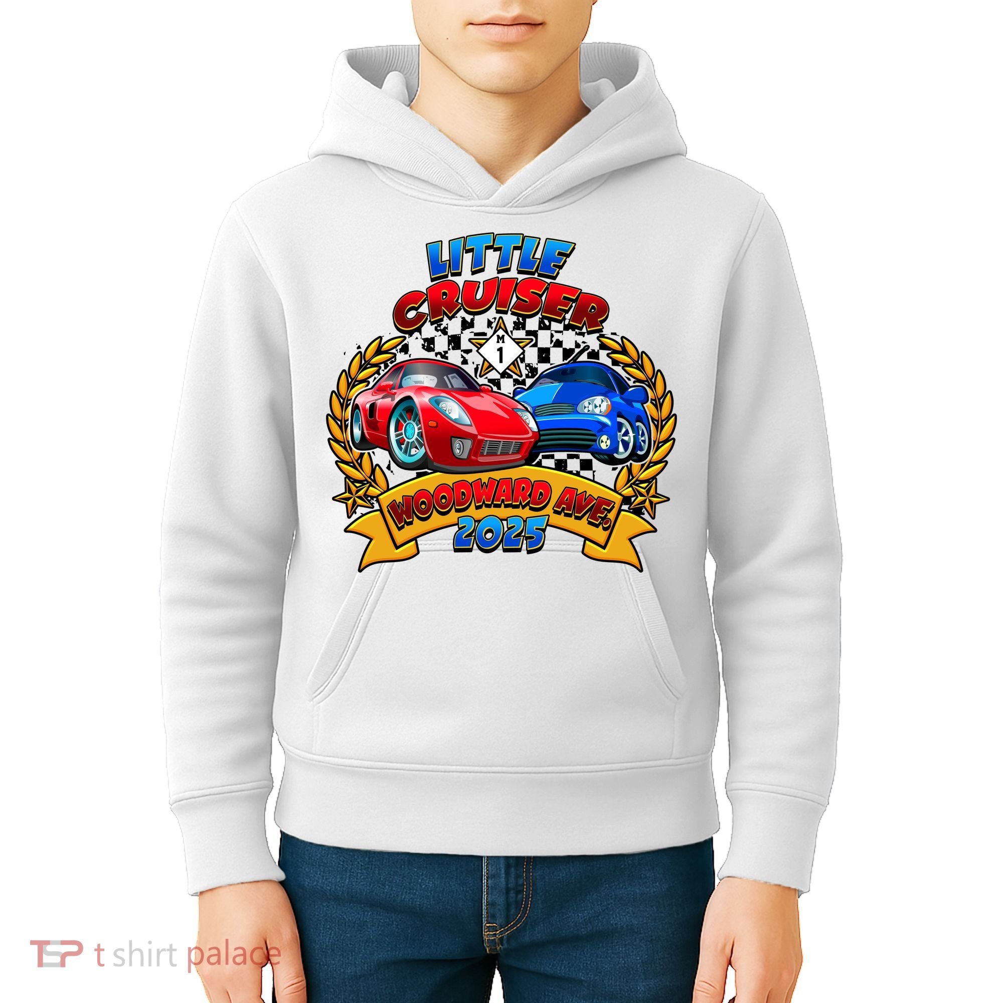 Little Cruiser Woodward Avenue 2025 Kids Hoodie