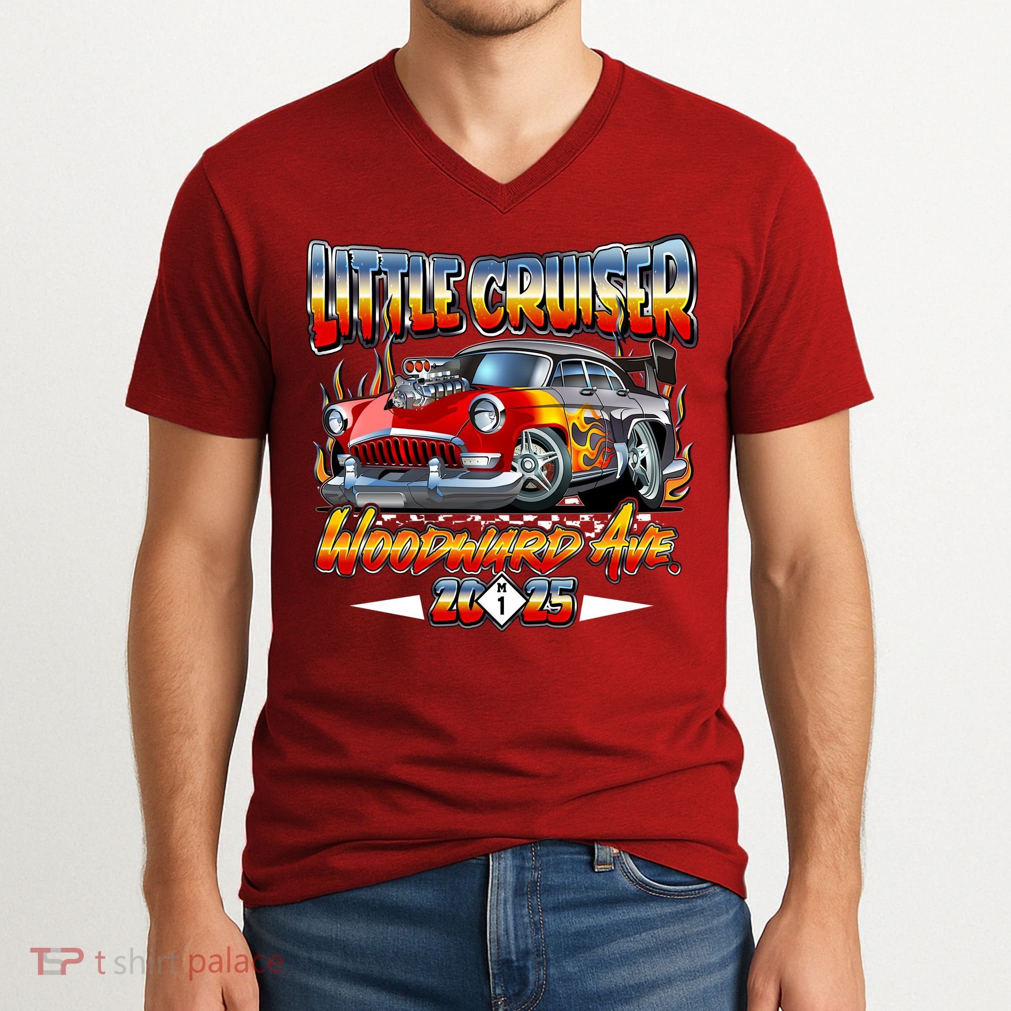 Little Cruiser Woodward Ave 2025 V-Neck T-Shirt