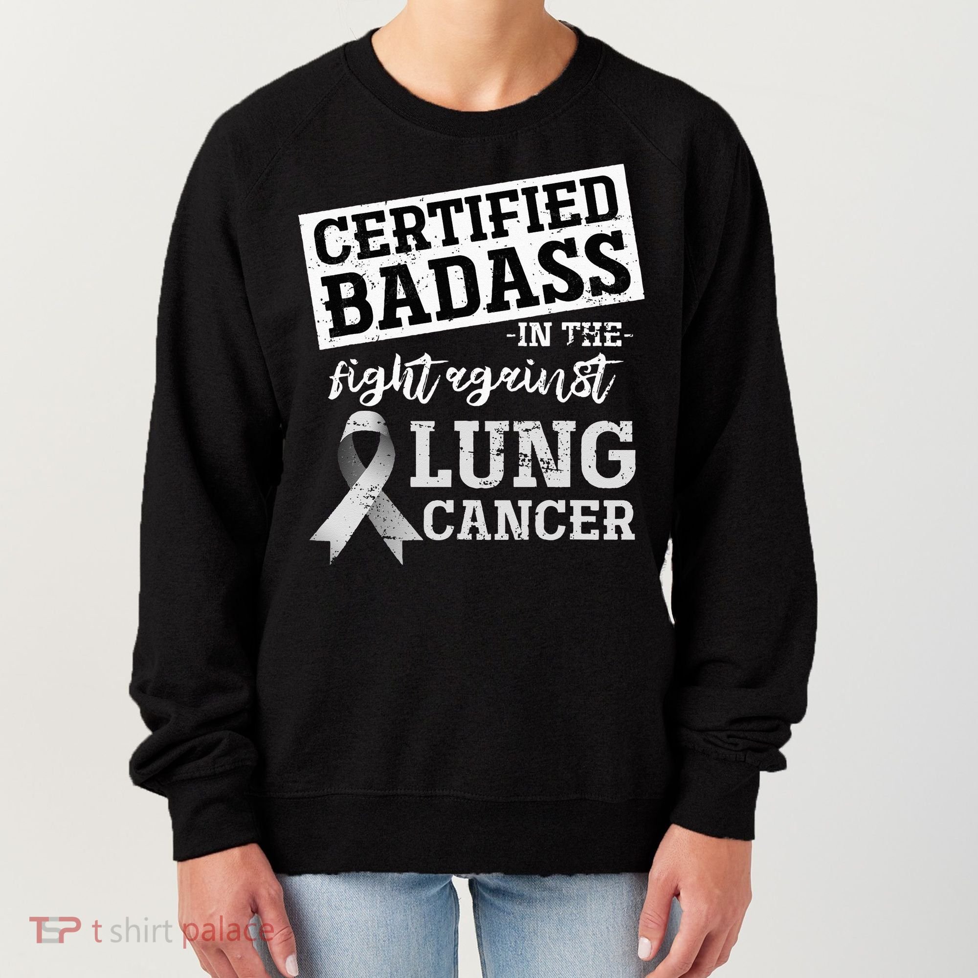 Lung Cancer Warrior Gift Funny Lung Cancer Awareness Women's Sweatshirt