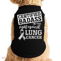 Lung Cancer Warrior Gift Funny Lung Cancer Awareness Doggie Tank thumb 0