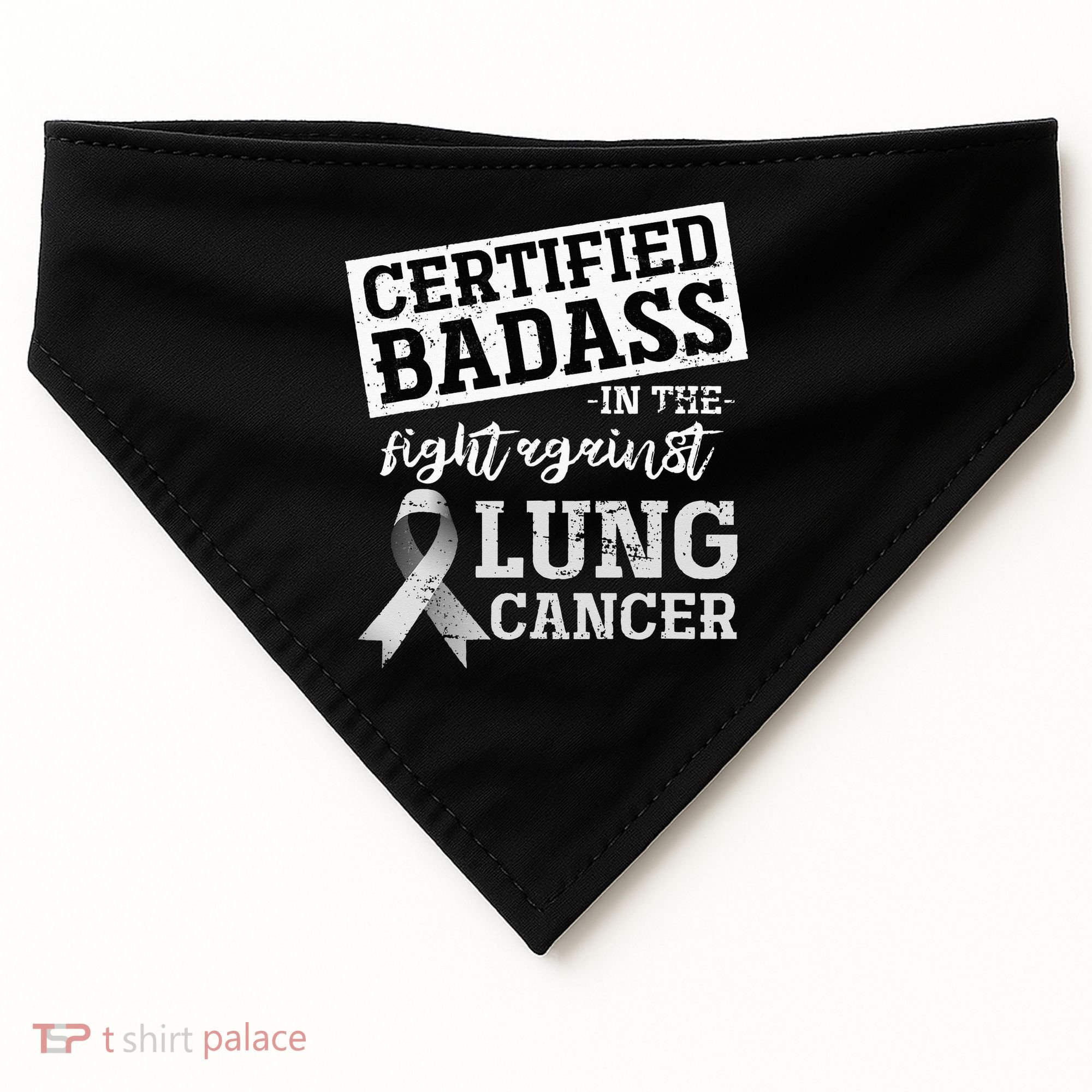Lung Cancer Warrior Gift Funny Lung Cancer Awareness USA-Made Doggie Bandana