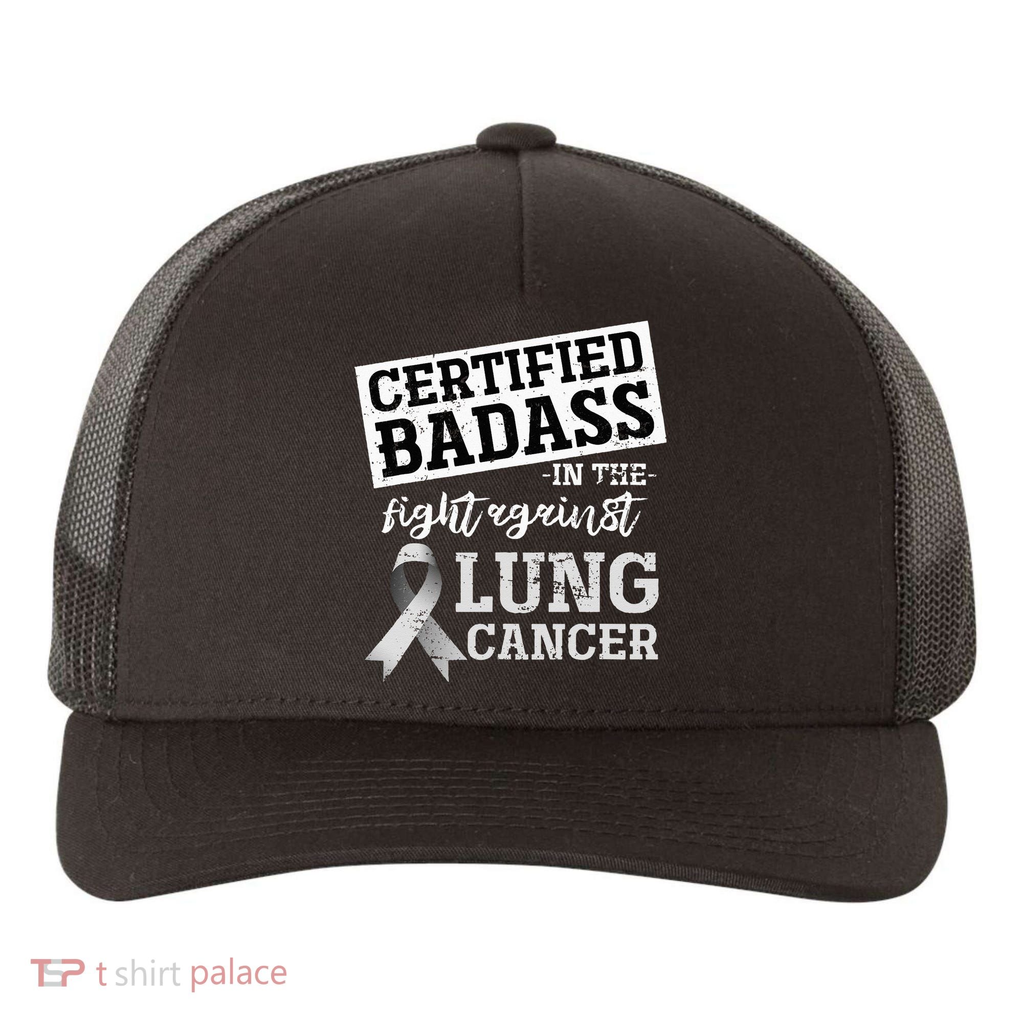 Lung Cancer Warrior Gift Funny Lung Cancer Awareness Yupoong Adult 5-Panel Trucker Hat