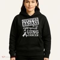 Lung Cancer Warrior Gift Funny Lung Cancer Awareness Hoodie thumb 5