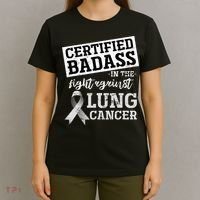 Lung Cancer Warrior Gift Funny Lung Cancer Awareness T-Shirt thumb 4