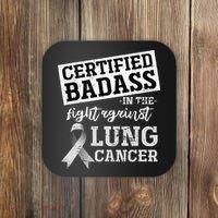 Lung Cancer Warrior Gift Funny Lung Cancer Awareness Coaster thumb 0