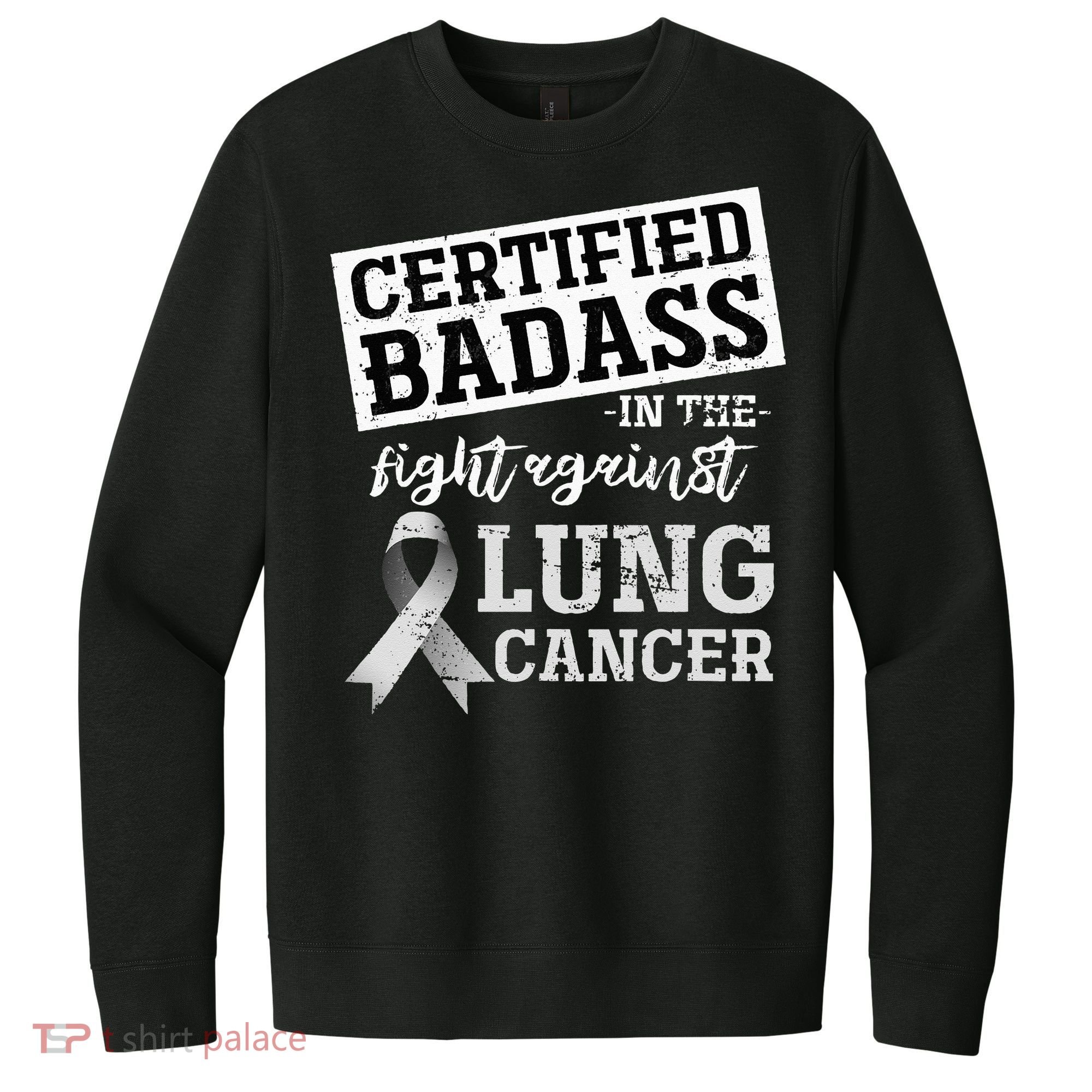 Lung Cancer Warrior Gift Funny Lung Cancer Awareness V.I.T. Fleece Crew Sweatshirt