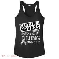 Lung Cancer Warrior Gift Funny Lung Cancer Awareness Ladies PosiCharge Competitor Racerback Tank thumb 0