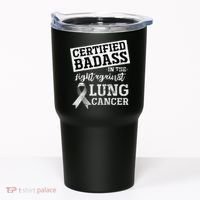 Lung Cancer Warrior Gift Funny Lung Cancer Awareness Tumbler thumb 0