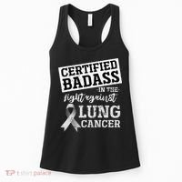 Lung Cancer Warrior Gift Funny Lung Cancer Awareness Women's Tank Top thumb 0
