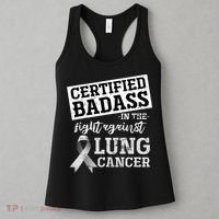 Lung Cancer Warrior Gift Funny Lung Cancer Awareness Women's Tank Top thumb 3