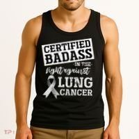 Lung Cancer Warrior Gift Funny Lung Cancer Awareness Tank Top thumb 3