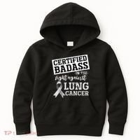 Lung Cancer Warrior Gift Funny Lung Cancer Awareness Kids Hoodie thumb 0