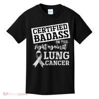 Lung Cancer Warrior Gift Funny Lung Cancer Awareness Kids T-Shirt thumb 0