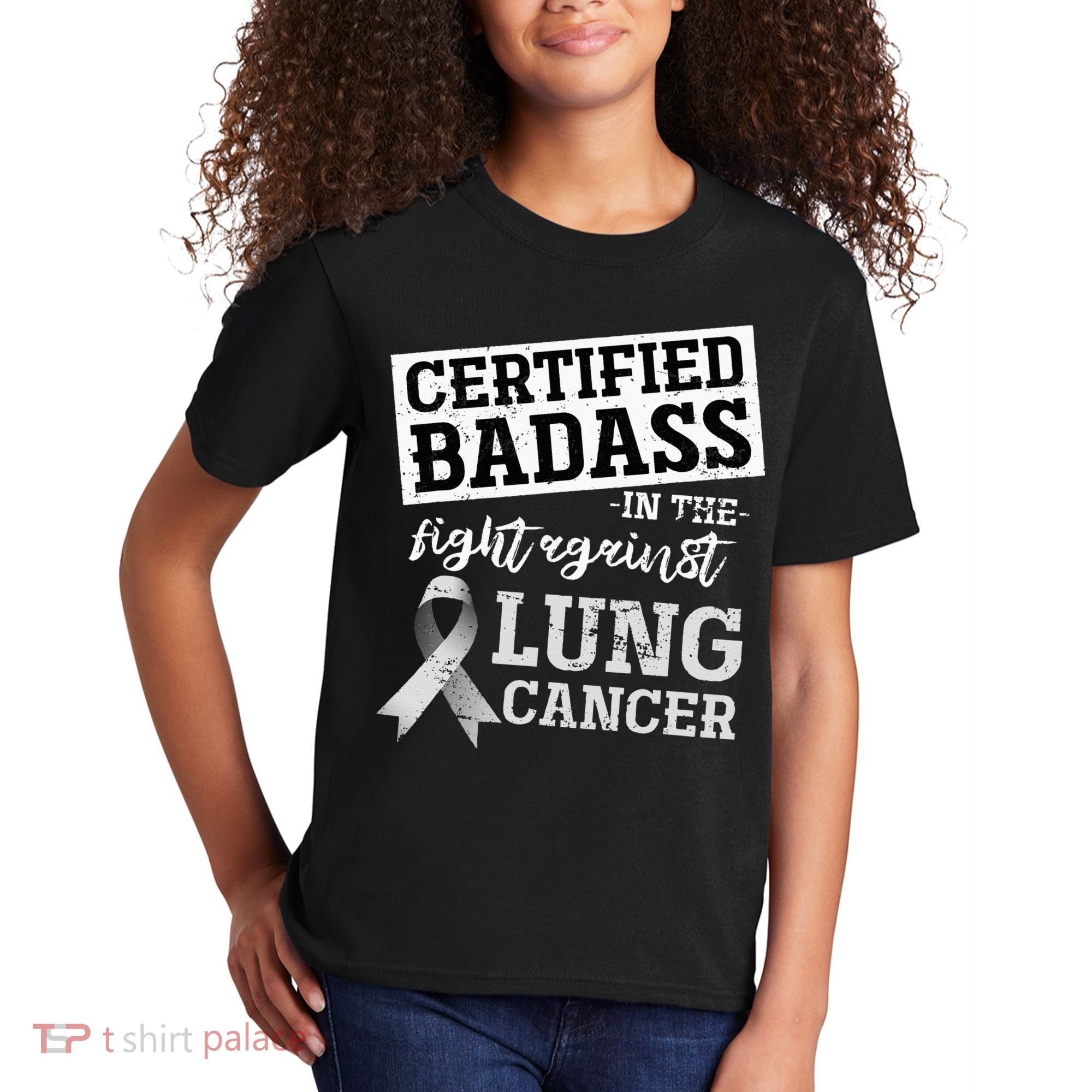 Lung Cancer Warrior Gift Funny Lung Cancer Awareness Kids T-Shirt