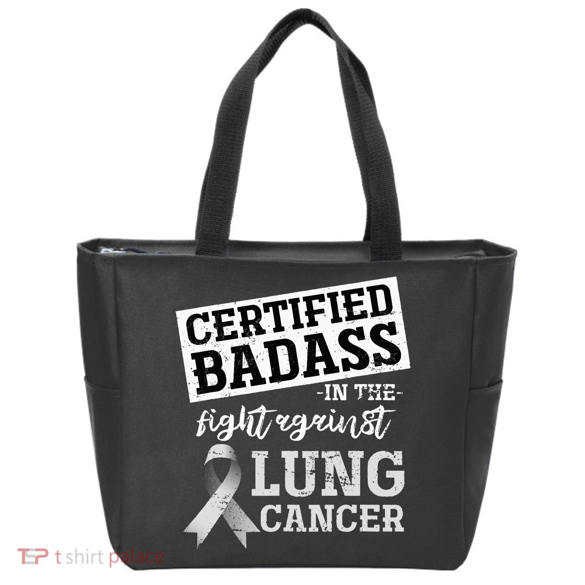 Lung Cancer Warrior Gift Funny Lung Cancer Awareness Tote Bag