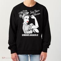 Lung Cancer Warrior Unbreakable Gift Awareness Gifgift Women's Sweatshirt thumb 0