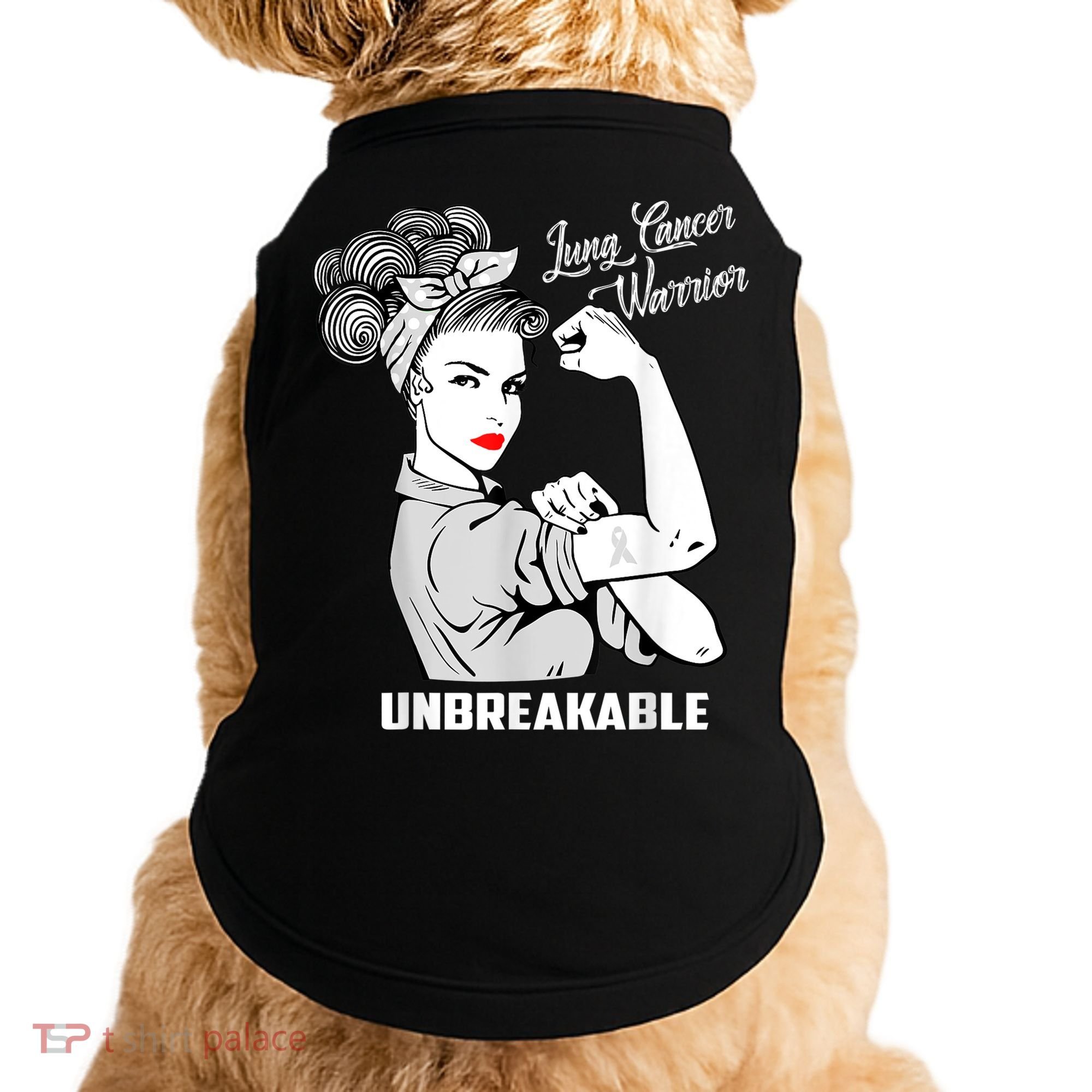 Lung Cancer Warrior Unbreakable Gift Awareness Gifgift Doggie Tank